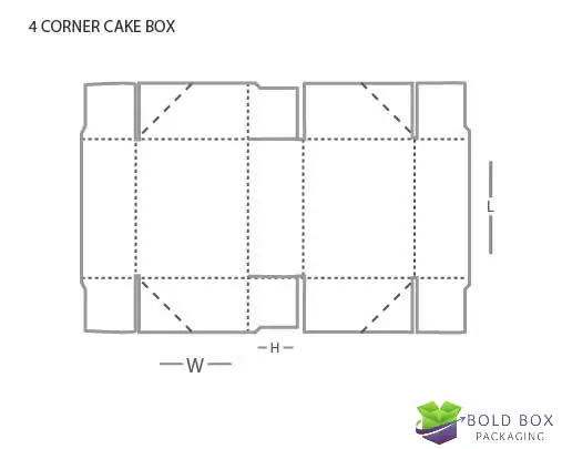 4 Corner Cake Box Style