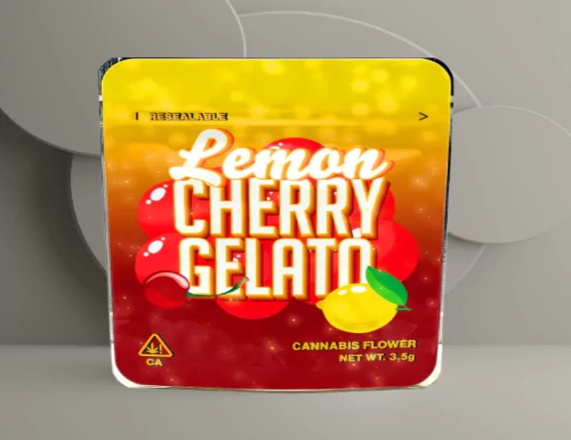 custom lemon cherry gelato mylar bags packaging